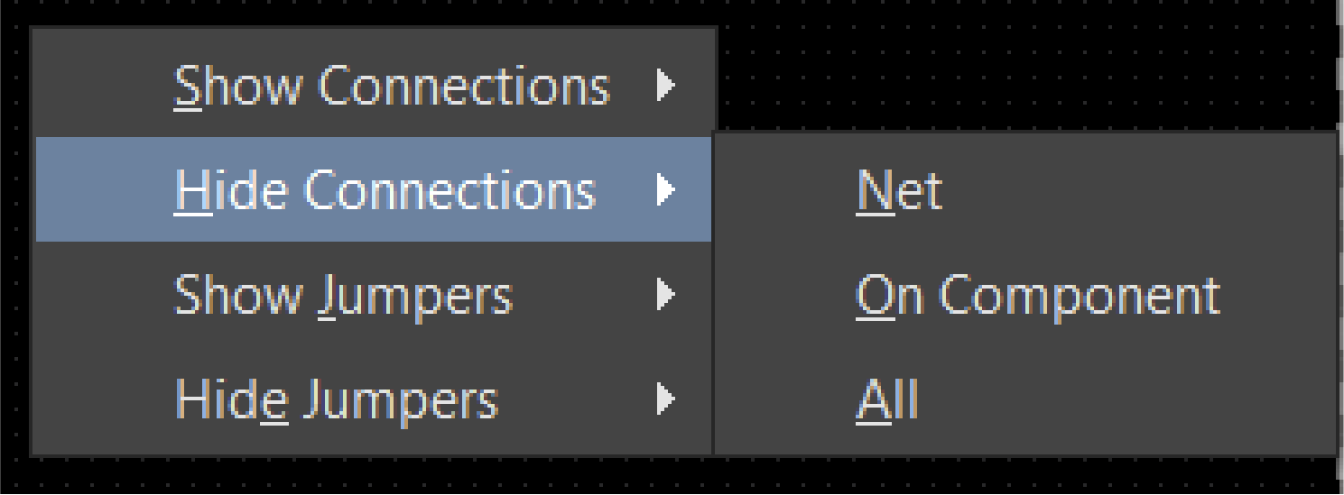 تنظیمات اتصالات یا Connection در محیط PCB بخش Hide Connections
