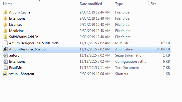 مرحله اول نصب آلتیوم دیزاینر 2016
