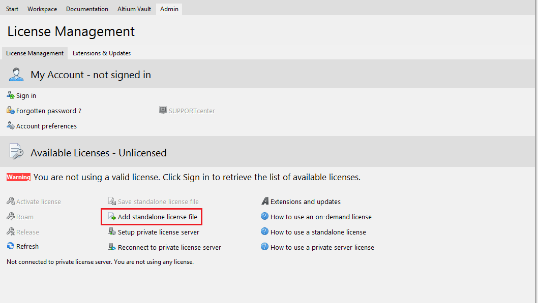 نحوه وارد کردن لایسنس در آلتیوم 16.0.5
