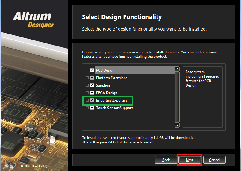 مرحله چهارم نصب آلتیوم دیزاینر 16