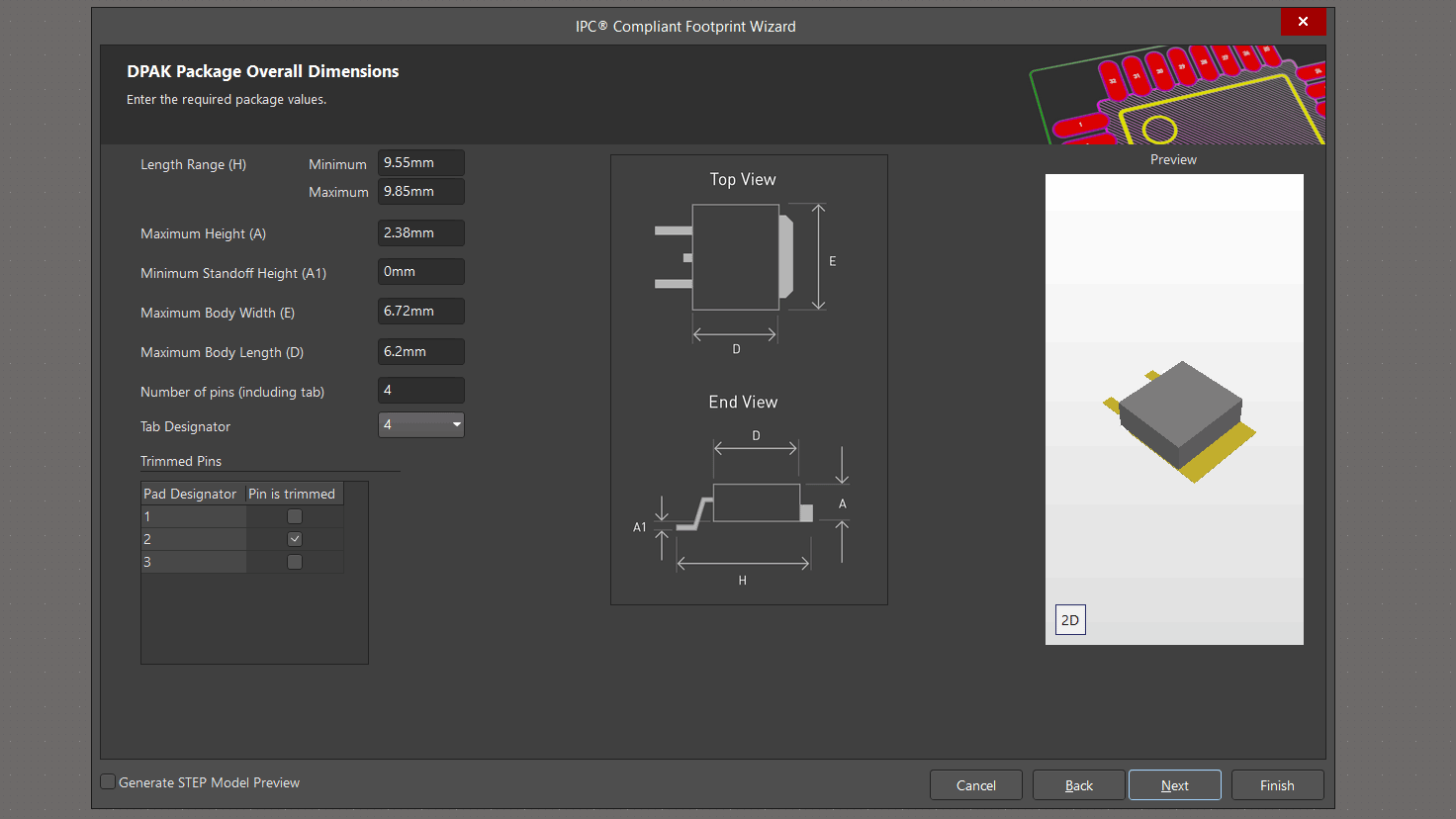 افزودن سایز بدنه فوت پرینت TO252