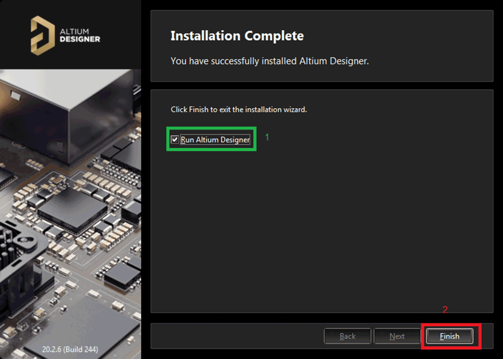 کامل شدن Install آلتیوم دیزاینر روی کامپیوتر و لب تاب