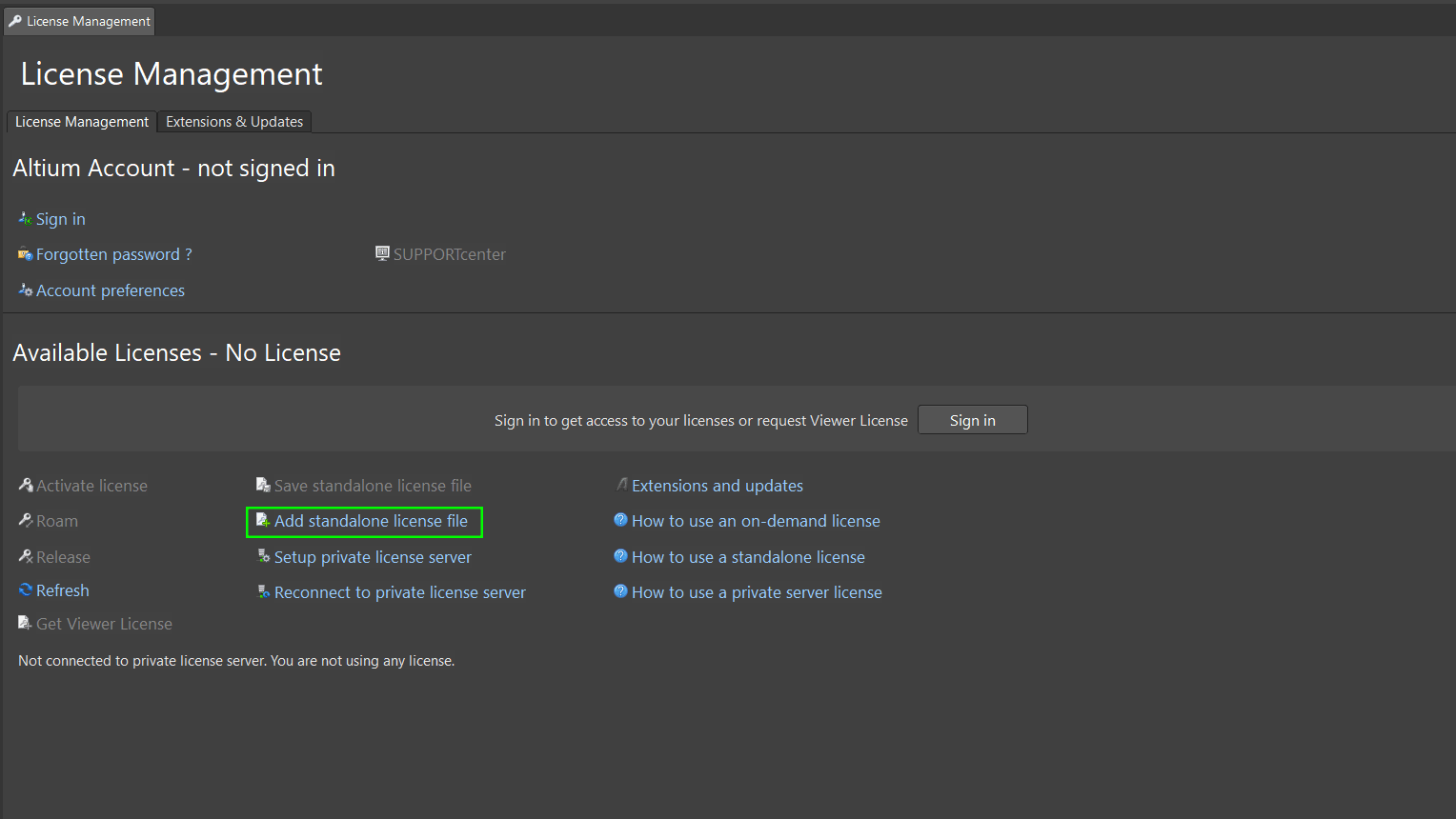 نحوه وارد کردن لایسنس در آلتیوم دیزاینر