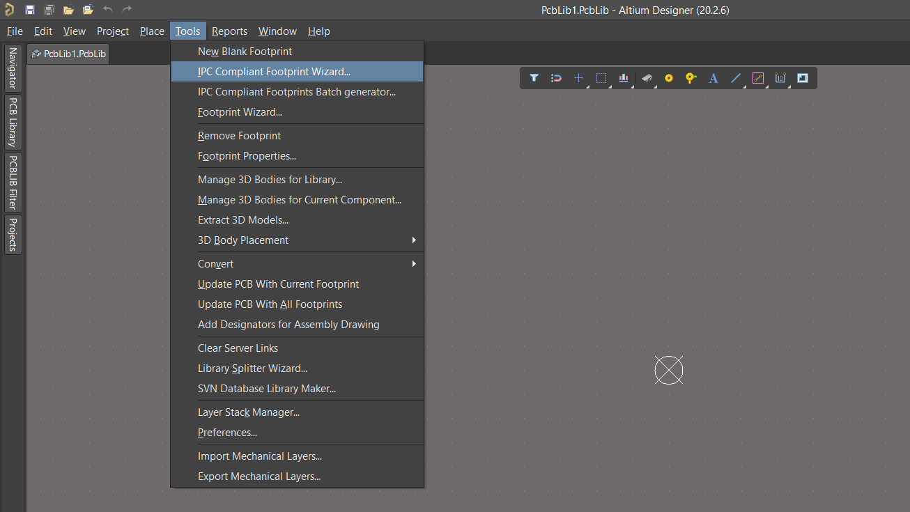 ابزار آلتیوم دیزاینر برای ساخت فوتپرینت طبق قوانین IPC