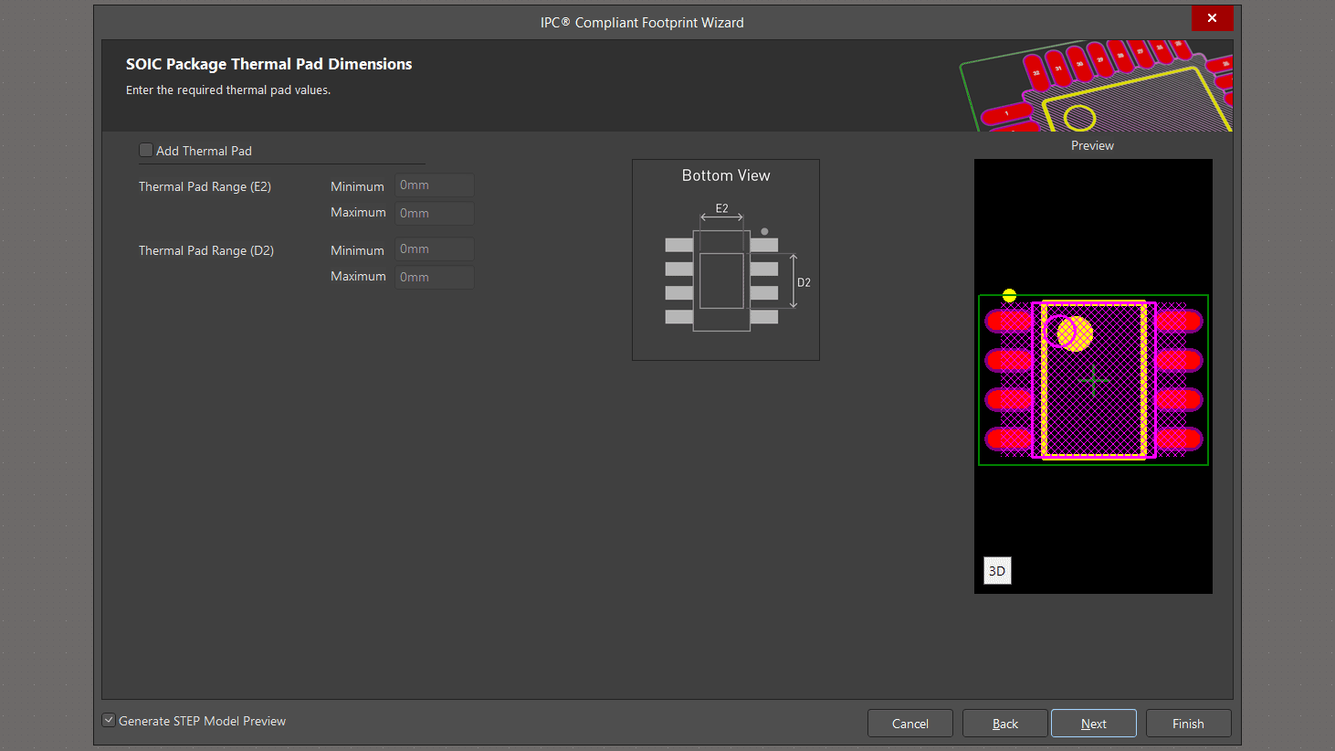 افزودن پد حرارتی برای فوت پرینت SOIC8