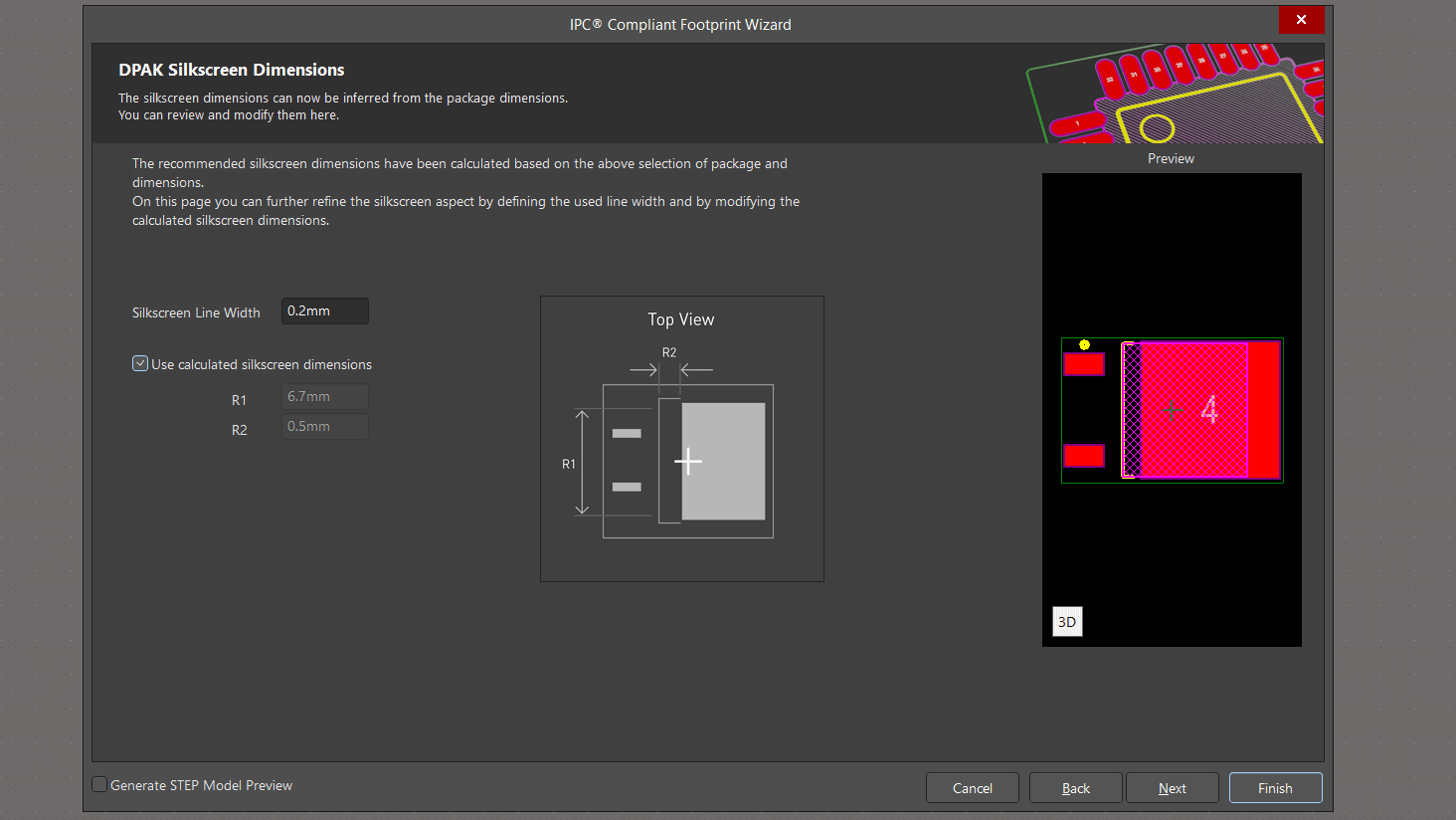تنظمیات لایه مارکاژ کتابخانه TO252