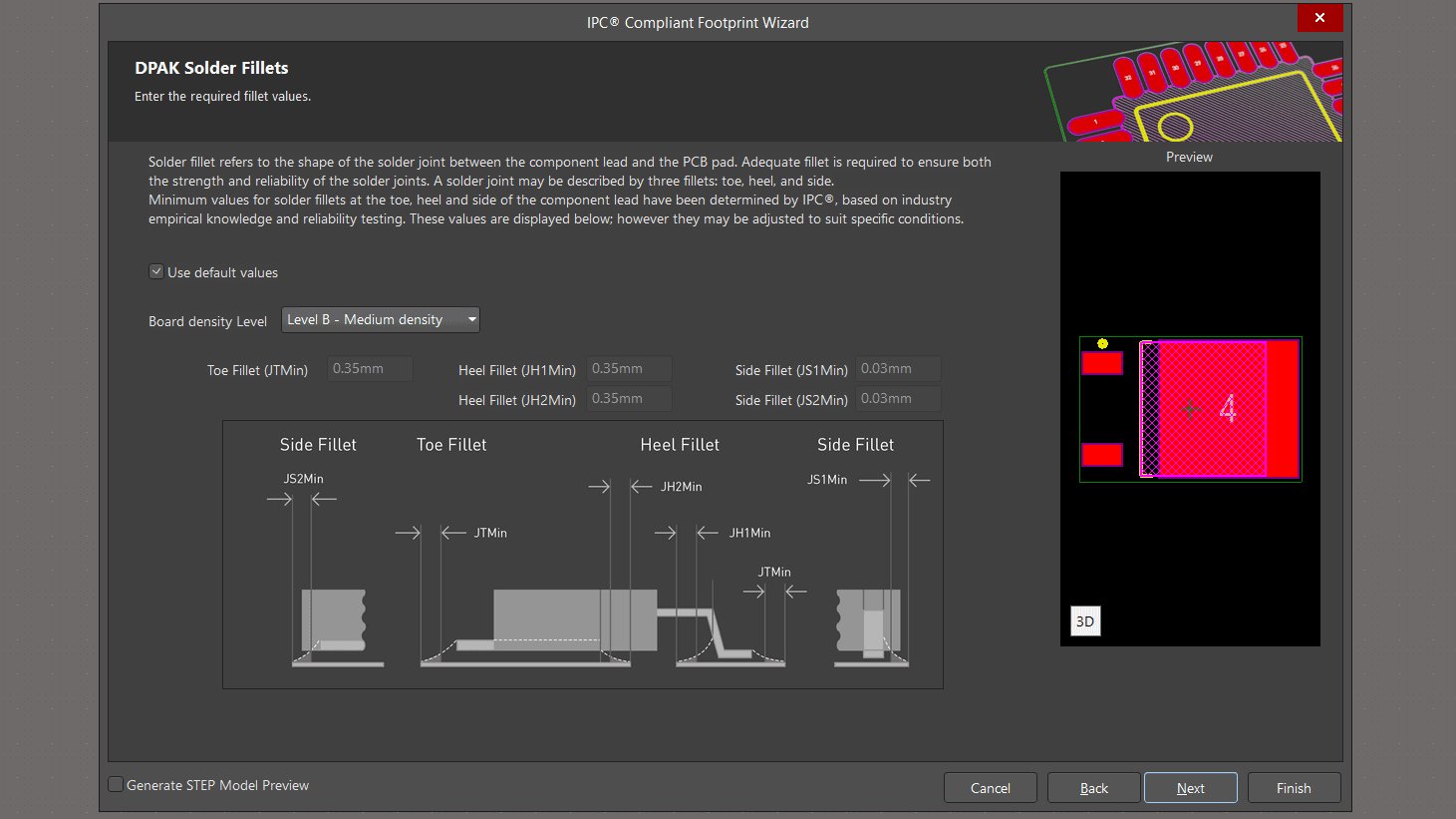 تعین سایز پد Footprint TO252