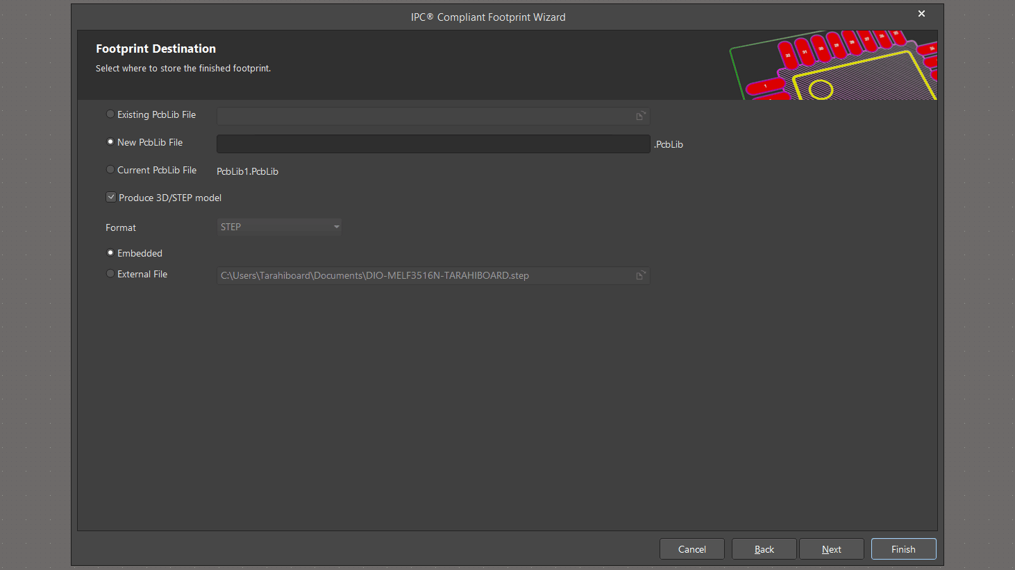تنظیمات خروجی گرفتن فوت پرینت قطعه MELF