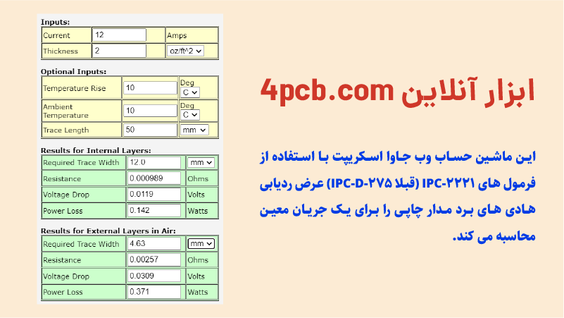 ابزار آنلاین سایت 4pcb