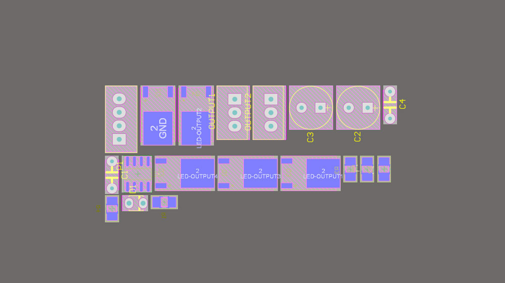 قطعات چیده شده در آلتیوم دیزاینر با ابزار Arrange Within Rectangle