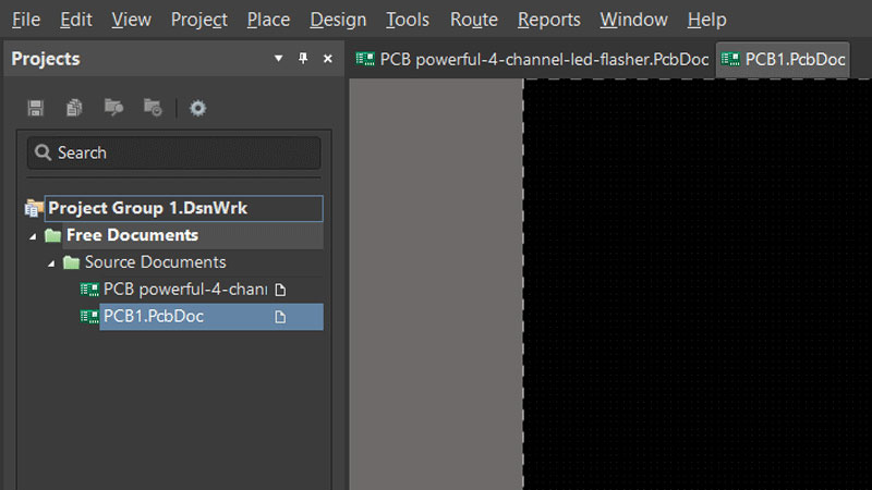 ساخت سند جدید در آلتیوم دیزاینر برای چیدن PCB