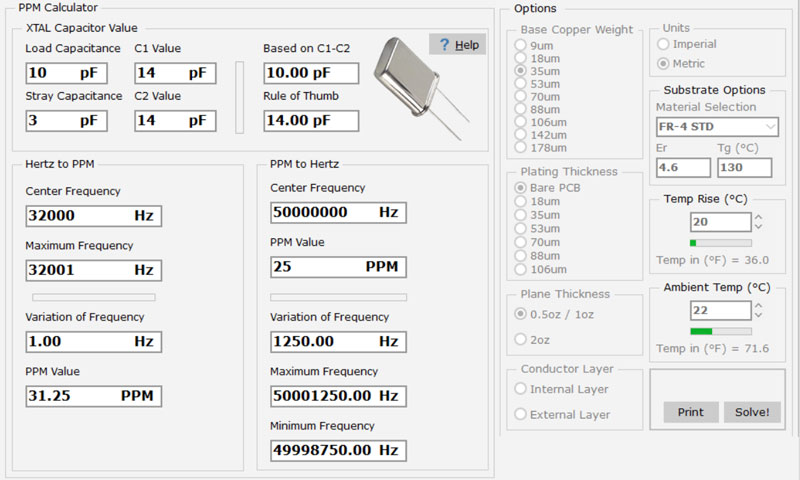 محاسبات مهم PCB خازن مناسب برای کریستال با نرم افزار PCB Toolkit