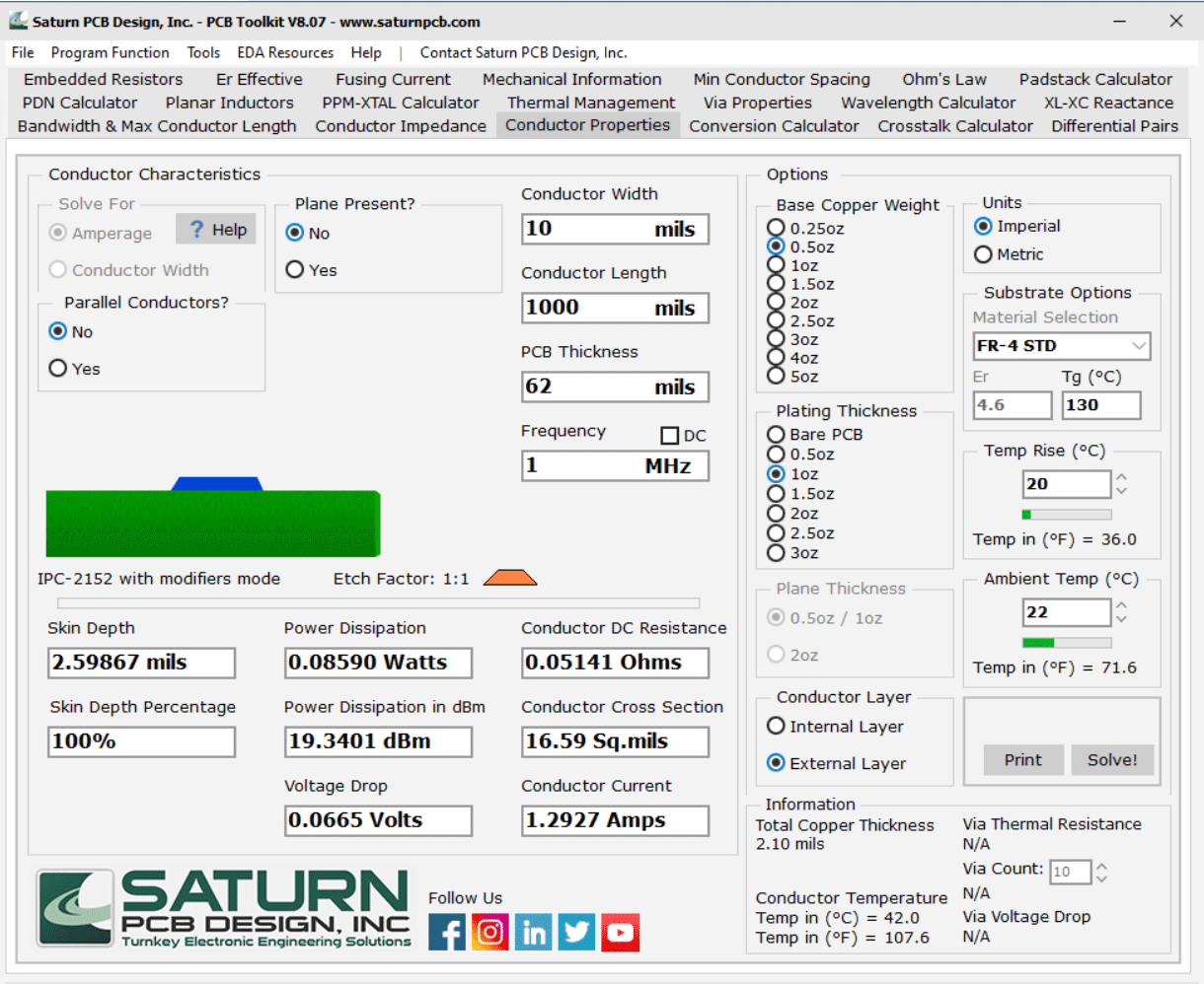 منوی Conductor Properties از نرم‌افزار Toolkit
