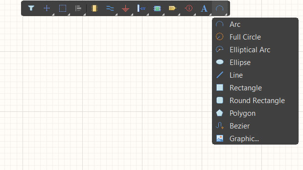 ابزارهای رسم اشکال در محیط شماتیک