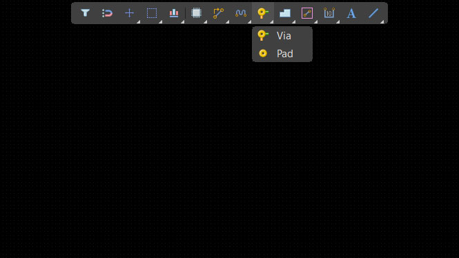 ابزارهای وایا و پد در محیط PCB