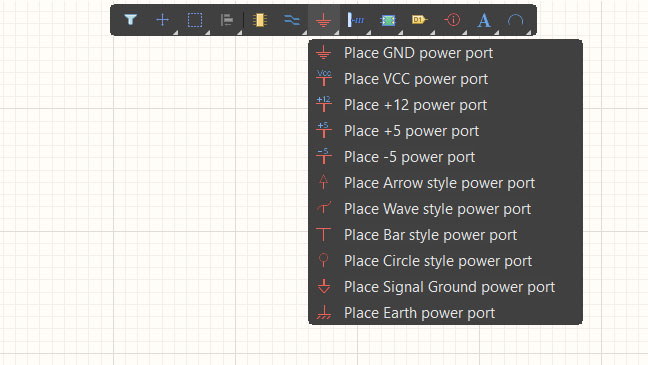 ابزارهای پاور پورت در محیط شماتیک