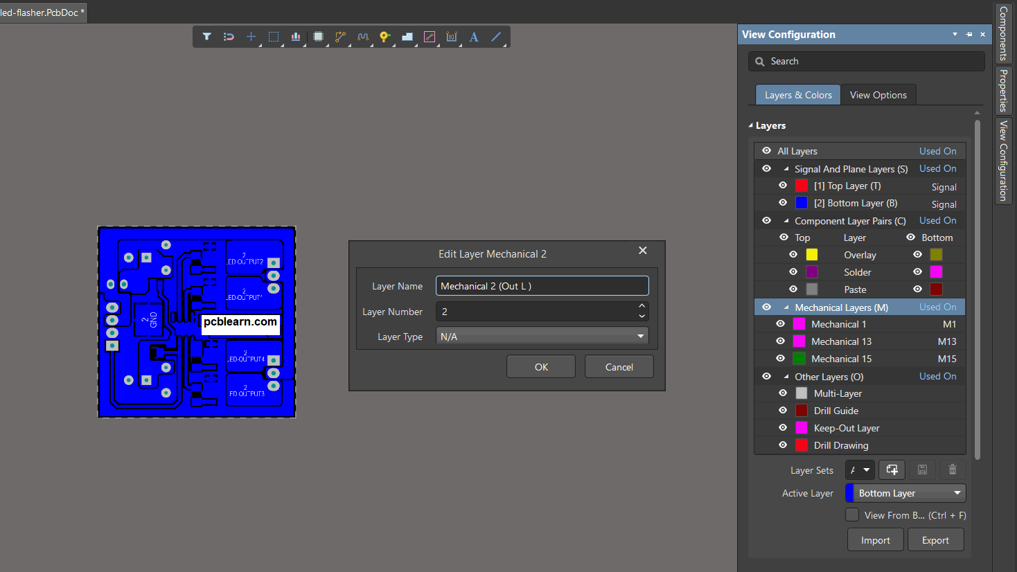 خروجی گرفتن از آلتیوم دیزاینر برای لامینت نامگذاری لایه مکانیکال جدید