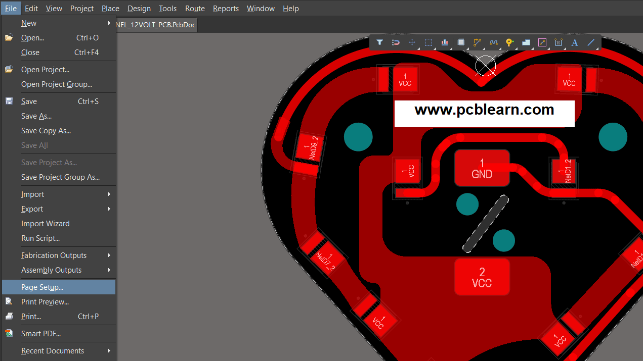 مسیر تنظیمات اولیه خروجی گرفتن از آلتیوم دیزاینر