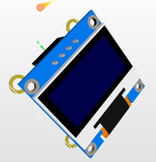 مدل سه بعدی نمایشگر OLED 0.96